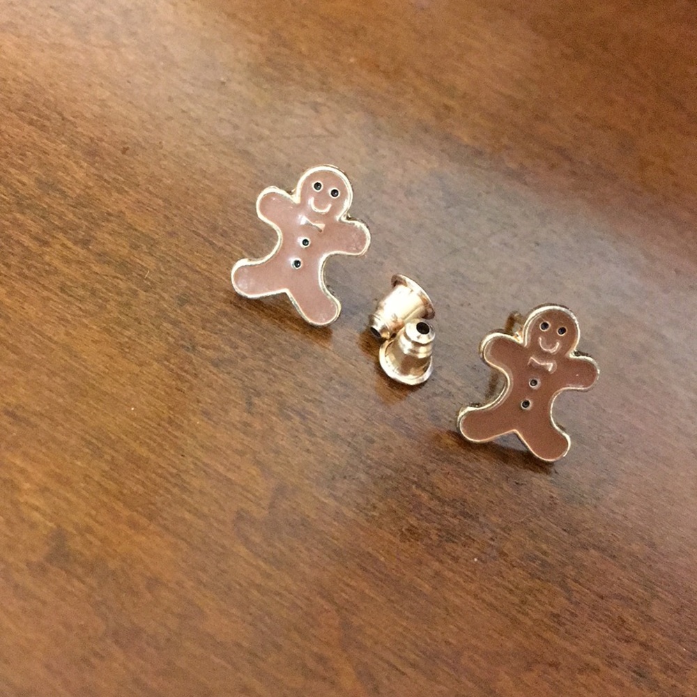 Cut ginger man earrings